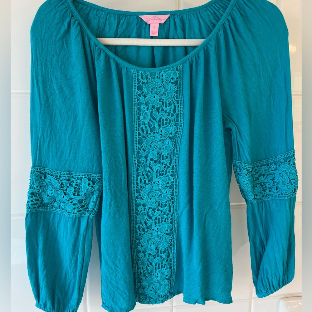 Lilly Pulitzer Briony top - bright blue - size Small